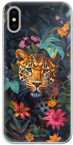 iSaprio Flower Jaguar - iPhone X - Phone Cover - Main image