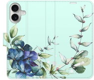 iSaprio Flip pouzdro Blue Flowers pro iPhone 16 - Phone Case