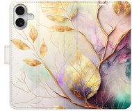 iSaprio Flip case Gold Leaves 02 for iPhone 16 Plus - Phone Case