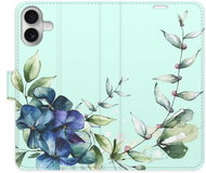 iSaprio Flip pouzdro Blue Flowers pro iPhone 16 Plus - Phone Case