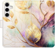 iSaprio flip case Gold Leaves 02 for Samsung Galaxy S24 - Phone Case