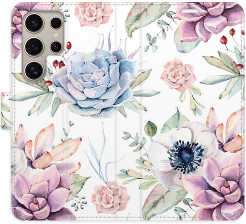 iSaprio flip pouzdro Succulents Pattern pro Samsung Galaxy S24 Ultra - Phone Case - Main image