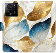 iSaprio flip case GoldBlue Leaves for Xiaomi 13T / 13T Pro - Phone Case