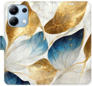iSaprio flip pouzdro GoldBlue Leaves pro Xiaomi Redmi Note 13 - Phone Case
