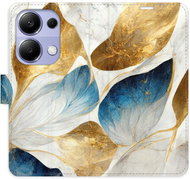 iSaprio flip pouzdro GoldBlue Leaves pro Xiaomi Redmi Note 13 Pro - Phone Case