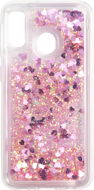 iWill Glitter Liquid Heart Case for Samsung Galaxy A20e, Pink - Phone Cover