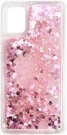 iWill Glitter Liquid Heart Samsung Galaxy A51 rózsaszín tok - Telefon tok