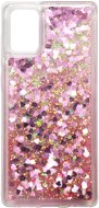 iWill Glitter Liquid Heart Samsung Galaxy A71 rózsaszín tok - Telefon tok