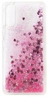 iWill Glitter Liquid Heart Huawei P Smart 2021 rózsaszín tok - Telefon tok
