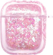 iWill PC Protective Liquid Floating Glitter Apple Airpods Case Heart Pink - Puzdro na slúchadlá