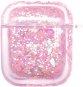 iWill PC Protective Liquid Floating Glitter Apple Airpods Case Heart Pink - Fülhallgató tok