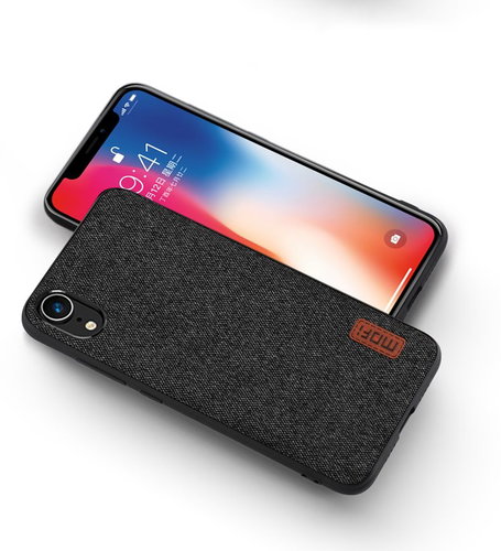 MoFi Fabric Back Cover for iPhone Xr Black - Phone Cover - Main image