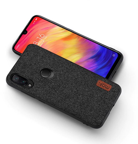 MoFi Fabric Back Cover for Xiaomi Redmi Note 7 Black - Phone Cover - Main image