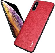 MoFi Litchi PU Leather Case iPhone XS Rot - Handyhülle