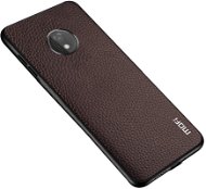 MoFi Litchi PU Leather Case for Motorola G7 Power Brown - Phone Cover