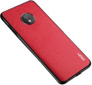 MoFi Litchi PU Leather Case for Motorola G7 Power Red - Phone Cover