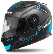 CASSIDA Apex Fusion, (Matte Black/Light Blue) - Motorbike Helmet