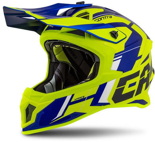 CASSIDA Cross Pro II Contra, (Yellow Fluo/Blue/Black/White) - Motorbike Helmet - Main image