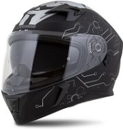 CASSIDA přilba Integral 3.0 Hack Vision, CASSIDA (černá matná/šedá/stříbrná reflexní, plexi s přípra - Helma na motorku