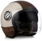 NOX HERITAGE (cream white, brown leather) - Scooter Helmet