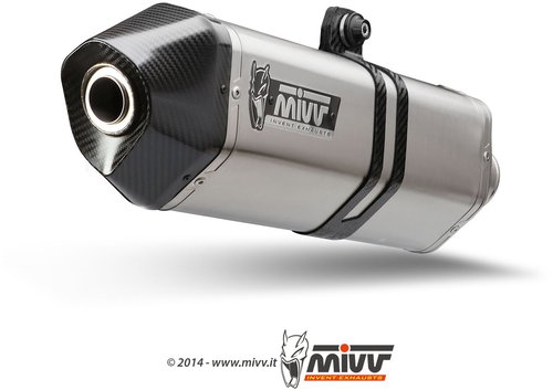 Mivv Speed Edge Stainless Steel / Carbon Cap for BMW R 1200 GS (2010 > 2012) - Exhaust Tail Pipe - Main image