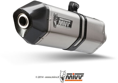 Mivv Speed Edge Stainless Steel / Carbon Cap for Suzuki DL V-Strom 1000 (2014 >) - Exhaust Tail Pipe - Main image
