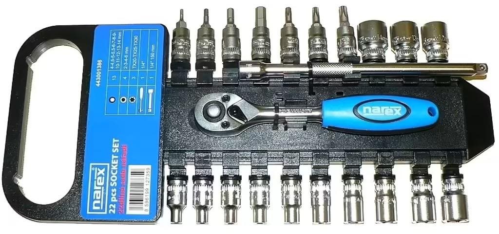 NAREX 443001386 Dugókulcsfej készlet 1/4"