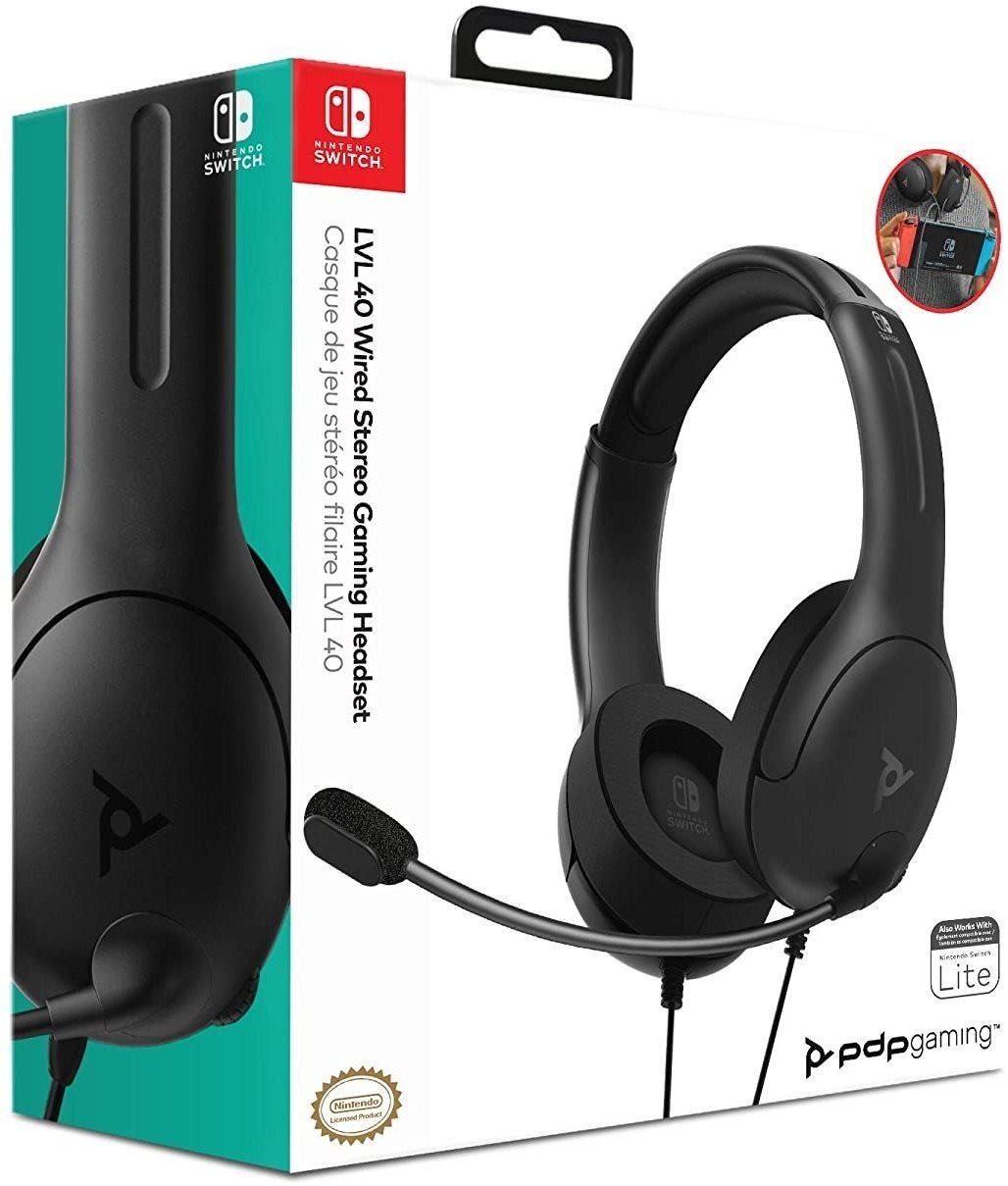 PDP LVL40 Wired Headset Black Nintendo Switch Gaming