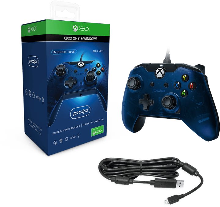 Xbox one midnight store blue wired controller