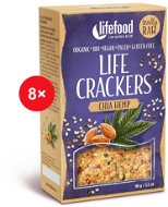 Lifefood CRACKERS Konopné s chia RAW BIO – 8 ks - RAW krekry BIO