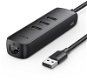 UGREEN USB 2.0 to 3×USB 2.0+RJ45 (100Mbps) Ethernet Adapter (Black) - USB Hub