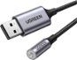 UGREEN USB 2.0 to 3.5mm Audio Adapter Aluminum Alloy 25cm (Dark Gray) - Adapter