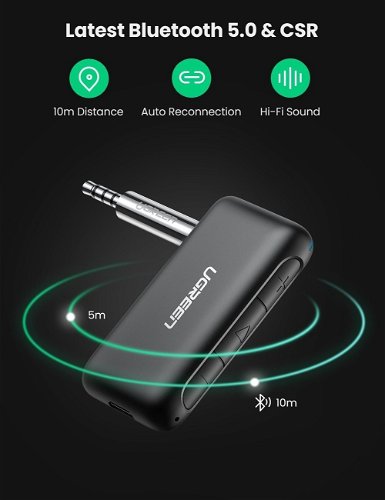 UGREEN Bluetooth Receiver 2x RCA, jack 3,5mm, aptX (black)
