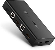 Ugreen 2 In 1 Out HDMI + USB-B + USB-A KVM Switch Black - Přepínač