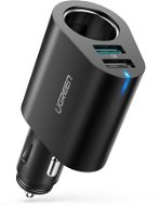Ugreen Dual USB (18W QC 3.0 + 12W) + Extended Cigarette Socket 60W Black - Car Charger