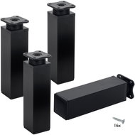 Walteco Nábytková noha 40x40x150mm, 50 kg, aluminium optik, černá, 4 ks - Nohy ke stolu