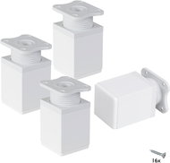 Walteco Nábytková noha 40x40x60mm, 50 kg, aluminium optik, bílý, 4 ks - Nohy ke stolu