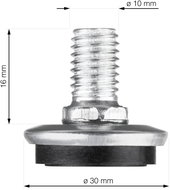Walteco Stavěcí šrouby O 30mm, M10x30mm, 4 ks - Nohy ke stolu