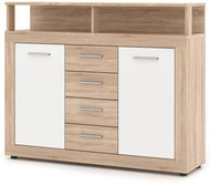 Chest of drawers Luna Midi B, decor oak somona, white 2/2 - Chest of Drawers