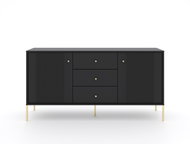 Iseo IS03, chest of drawers, black, golden legs, package 2/2 - Chest of Drawers