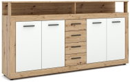 Chest of drawers Luna XXL, decor oak artisan, white, 3/3 - Chest of Drawers