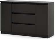 Chest of drawers Simple black matt / black glossy 2D3S 120 - Chest of Drawers