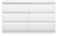 Chest of drawers Simple white matt / white glossy 6S 120 - Chest of Drawers