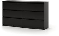 Chest of drawers Simple black matt / black glossy 6S 120 - Chest of Drawers
