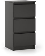Bedside table black matt 3S 40 - Night Stand
