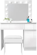 Bella dressing table with lighting, matt white/high gloss white fronts - package 1/2 - Dressing Table