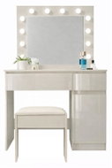 Bella dressing table with lighting, matt cashmere/gloss cashmere front - package 2/2 - Dressing Table