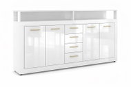 Chest of drawers Luna De Luxe XXL white/white glossy, golden handles - package 3/3 - Chest of Drawers