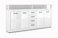 Chest of drawers Luna De Luxe XXL 4D4S white/white glossy, black handles - package 1/3 - Chest of Drawers