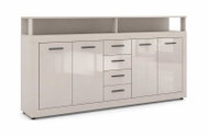 Chest of drawers Luna De Luxe XXL cashmere/cashmere glossy, black handles - package 1/3 - Chest of Drawers